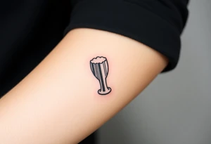 A barcode that turns into a beer glass shape, symbolizing the commercial and artistic side of beer culture tattoo idea