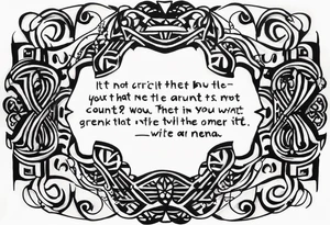Script saying “it’s not the critic that counts but the man that’s in the arena” tattoo idea