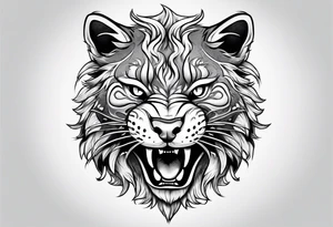 Saber-toothed Cat cub blank background tattoo idea