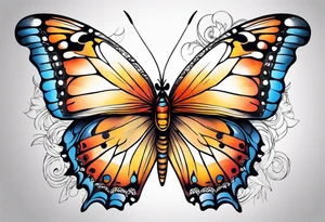 Beautiful butterfly. Flying.  very colorful and delicate tattoo idea