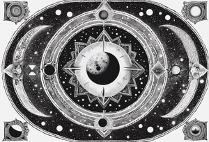 Astrology, Cancer & Aquarius, Natal Chart, angelic, vision, yin yang, the moon, the sun, Uranus, Pluto, spiritual third eye, mystical armband tattoo idea