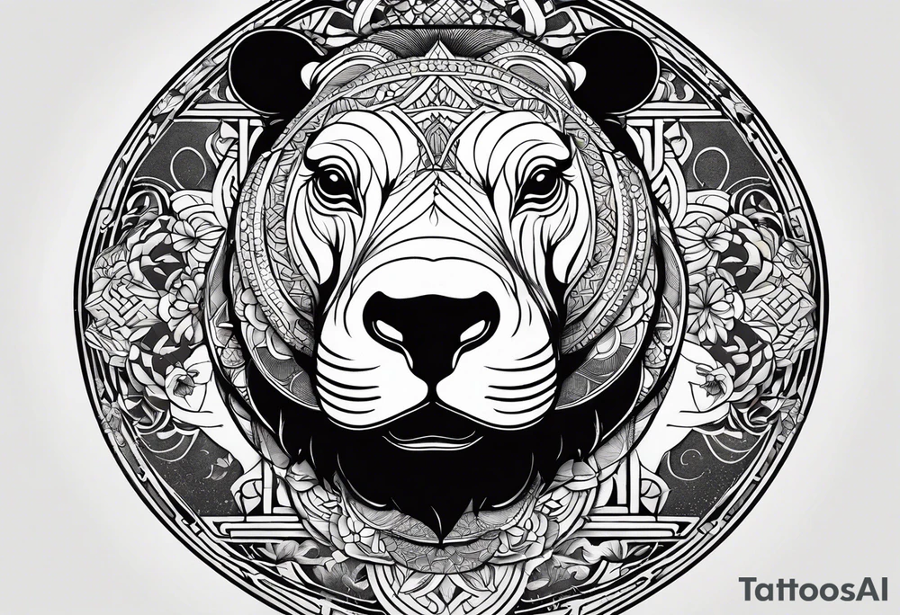Very asymmetrical, +geometric pattern, with realistic full moon, with seeious looking hippo, +zen feel, + Buddhism touch, +tribal, +geometric
with wintersweet flower bud, +portrait orientation, +inkart touch, tattoo idea
