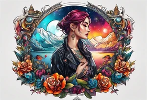 crowded liminal space full of outstanding happenings tattoo idea