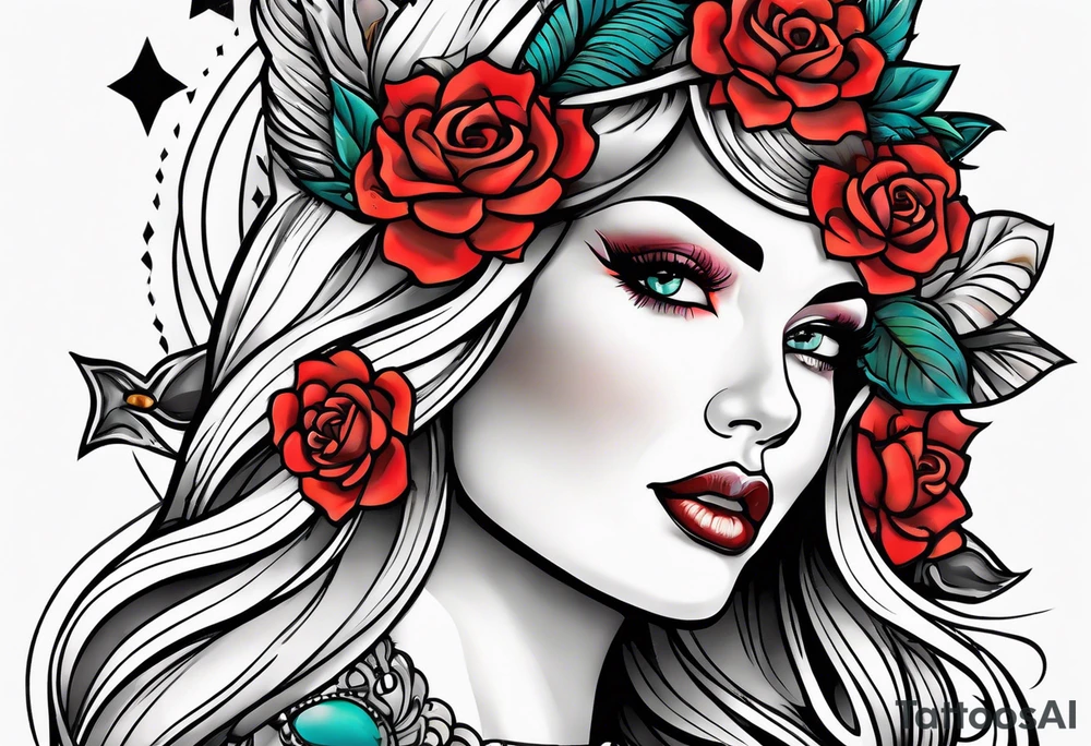 Old school tattoo wooman tattoo idea