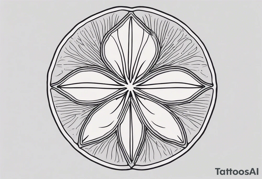 sand dollar 
fine line 
simple
light gray tattoo idea
