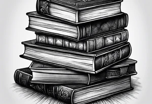 A jigsaw puzzle of a stack of books tattoo idea