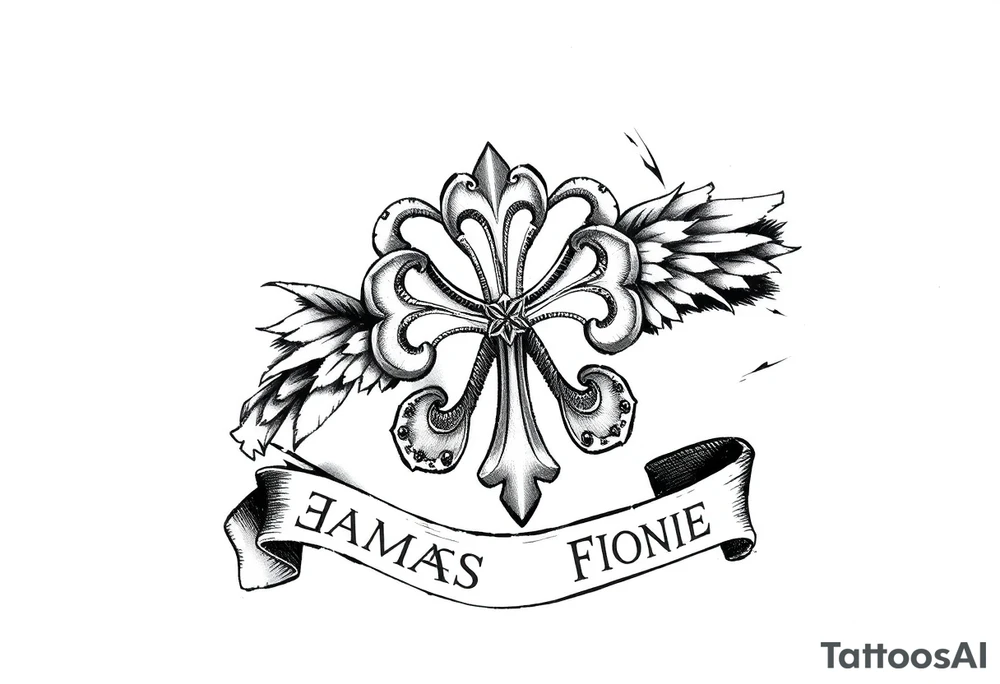 Irish family symbol with daughters names tattoo idea