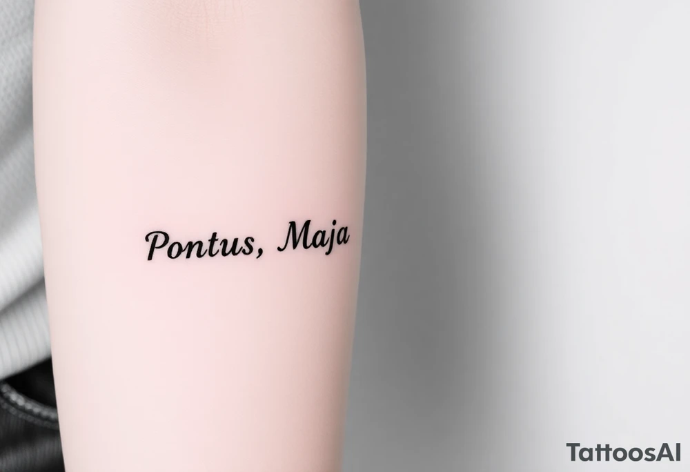 Names of my kids: Pontus, Maja, Sigrid and Emma tattoo idea