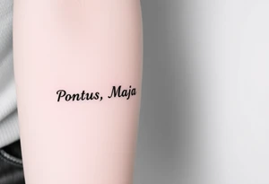 Names of my kids: Pontus, Maja, Sigrid and Emma tattoo idea