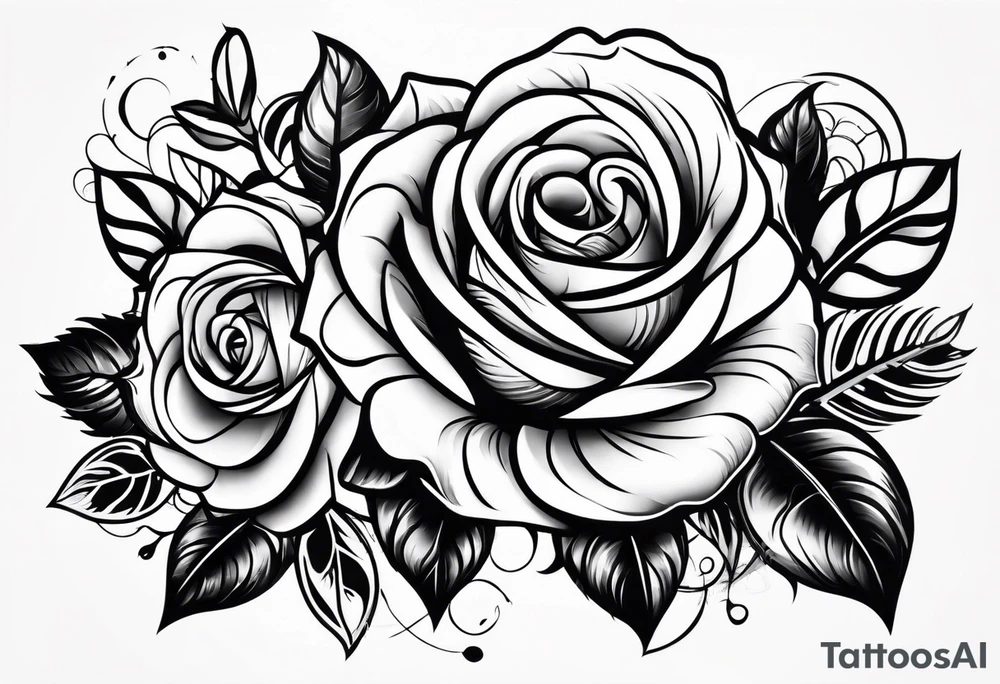Arm sleeve roses tattoo idea