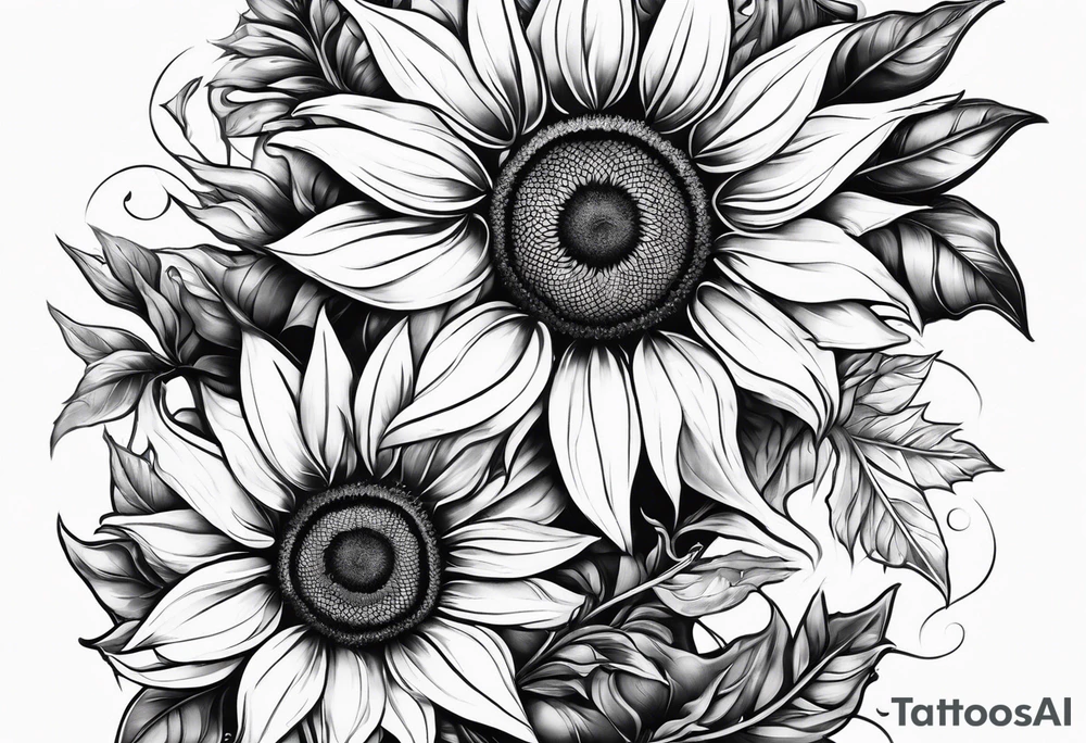 Sunflower chain tattoo idea
