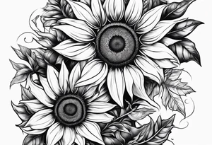 Sunflower chain tattoo idea