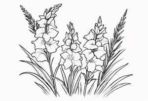 a larkspur and a gladiolas tattoo idea