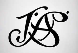 unique symbol with the letters T, A, J, W, D tattoo idea
