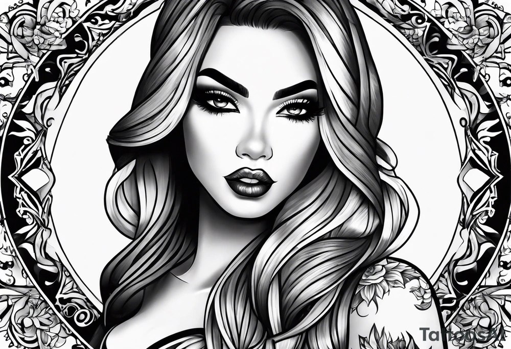 Bratz style flash tattoo full body y2k smoking tattoo idea