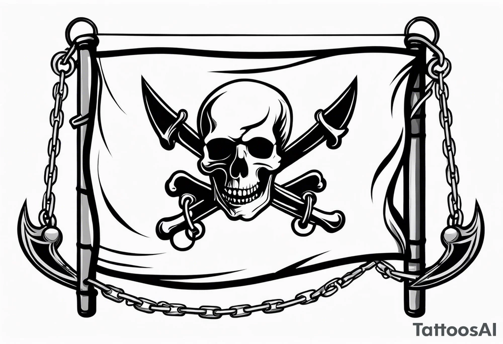 Pirate flags with chains tattoo idea