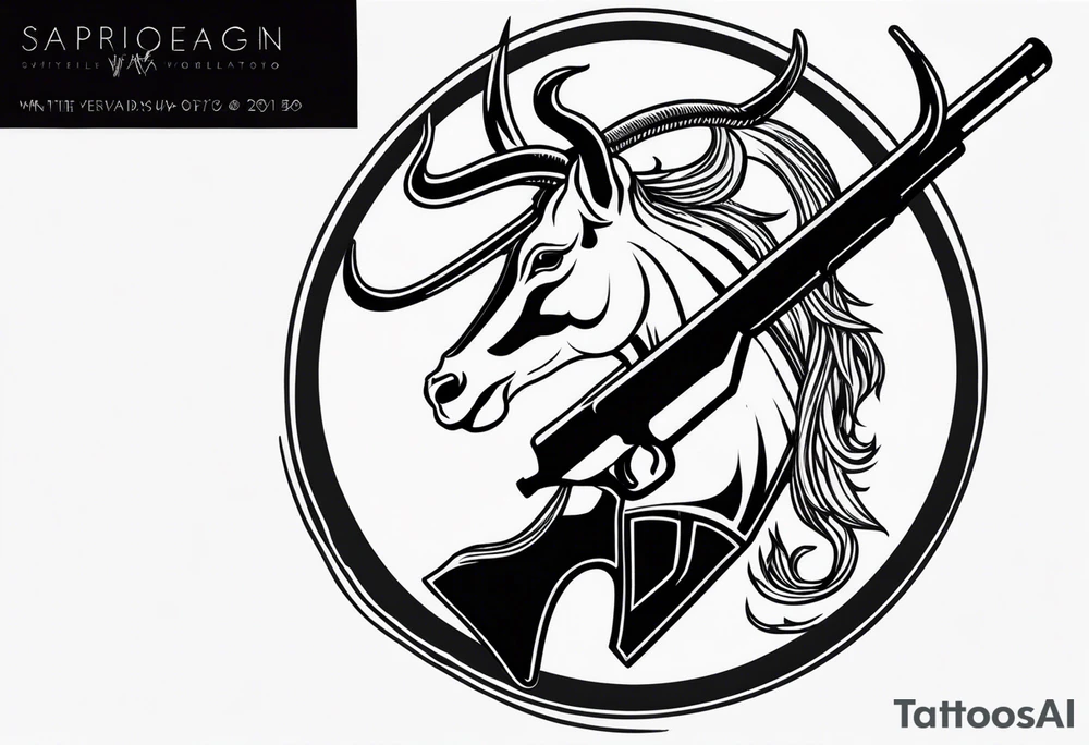capricorn with a shotgun tattoo idea