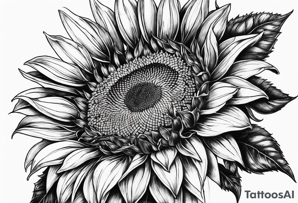 Sunflower corner tattoo idea