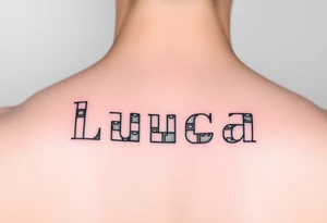 The name luca with building blocks tattoo idea