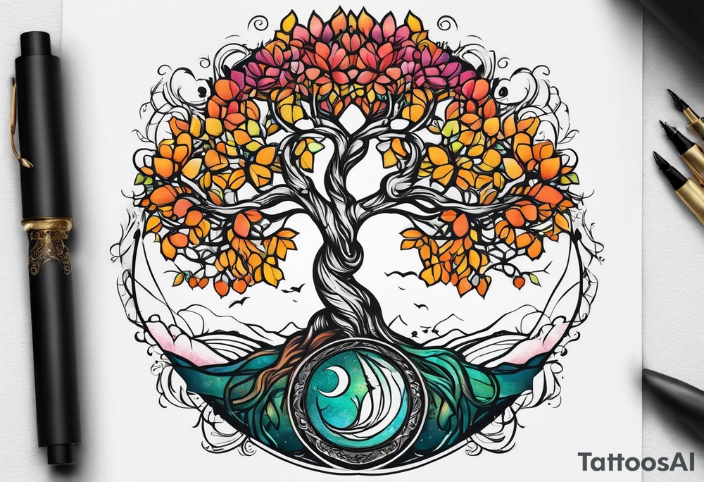 little tree of life season tattoo idea