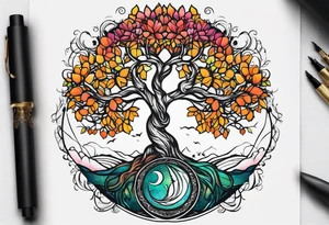 little tree of life season tattoo idea
