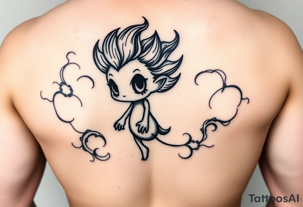 Soot sprite ghibli on hip tattoo idea