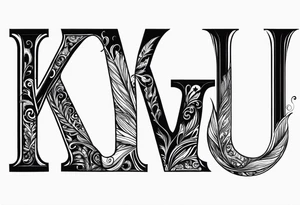 Starting with letter KV tattoo idea