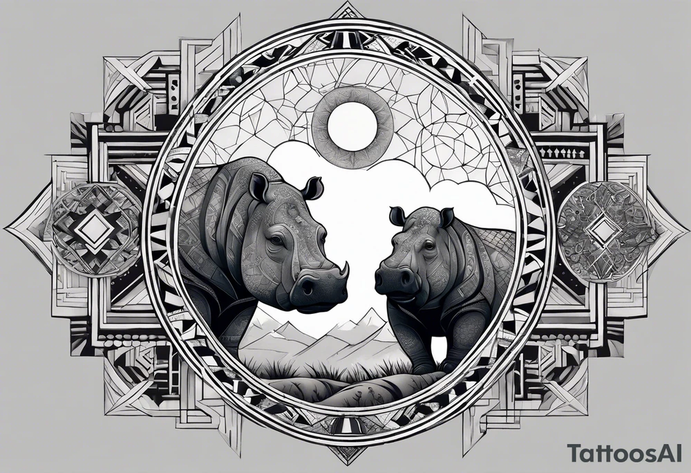 Very asymmetrical, +geometric pattern, with realistic full moon, with hippo,+tribal, +geometric, +inkart , +blackwork, +grey scale, + sketch
with wintersweet flower bud, +inkart touch, +for men, detailed , combined favourite , tattoo idea