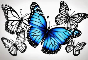 Blue monarch butterflies tattoo idea