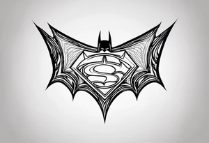 Dark and edgy batman symbol tattoo idea