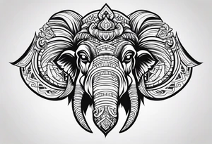 berserking strong mammoth head centerpiece tattoo idea