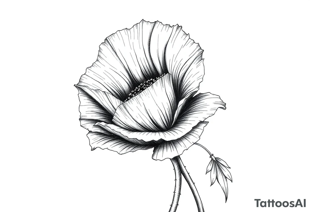 Violet poppy tried together tattoo idea