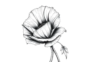 Violet poppy tried together tattoo idea