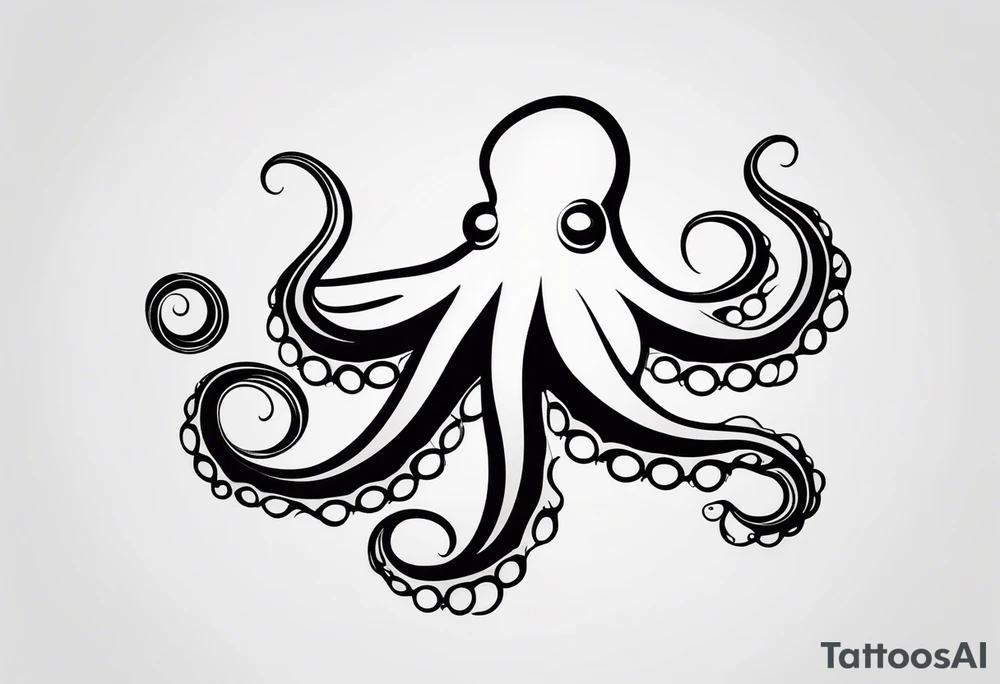 A simple, stylized outline of an octopus. This design is sleek and modern, suitable for a smaller tattoo or a subtle placement. tattoo idea