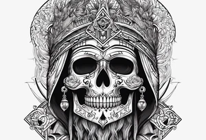 The god of death sleeve tattoo idea