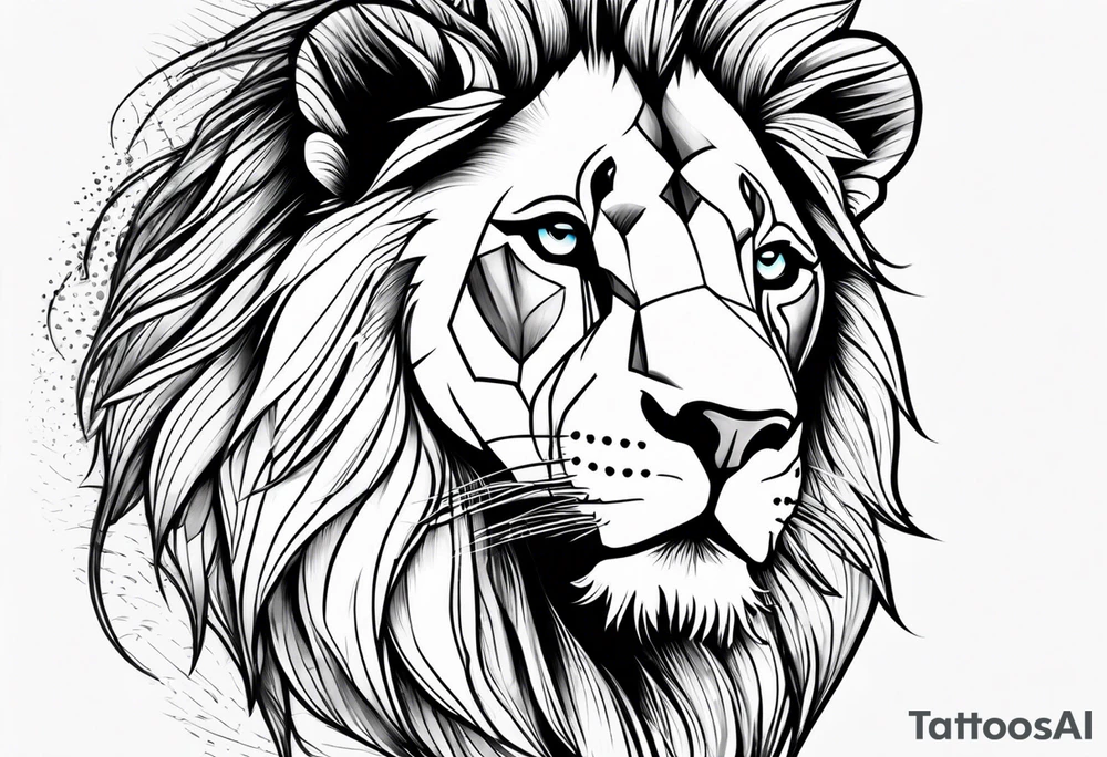 lion classic tattoo idea