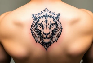 Feminine lion head tattoo idea