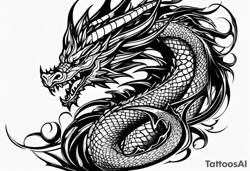 full arm sleeve dragon tattoo idea