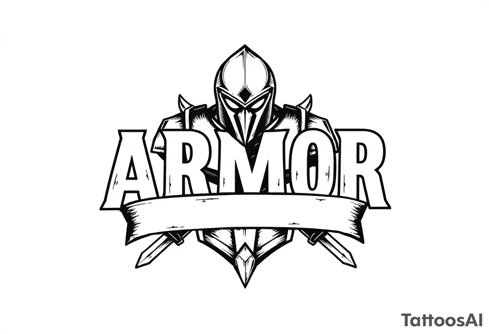 I want the word ARMOR on a banner but I want it in the same font that Rainer Beer is in tattoo idea