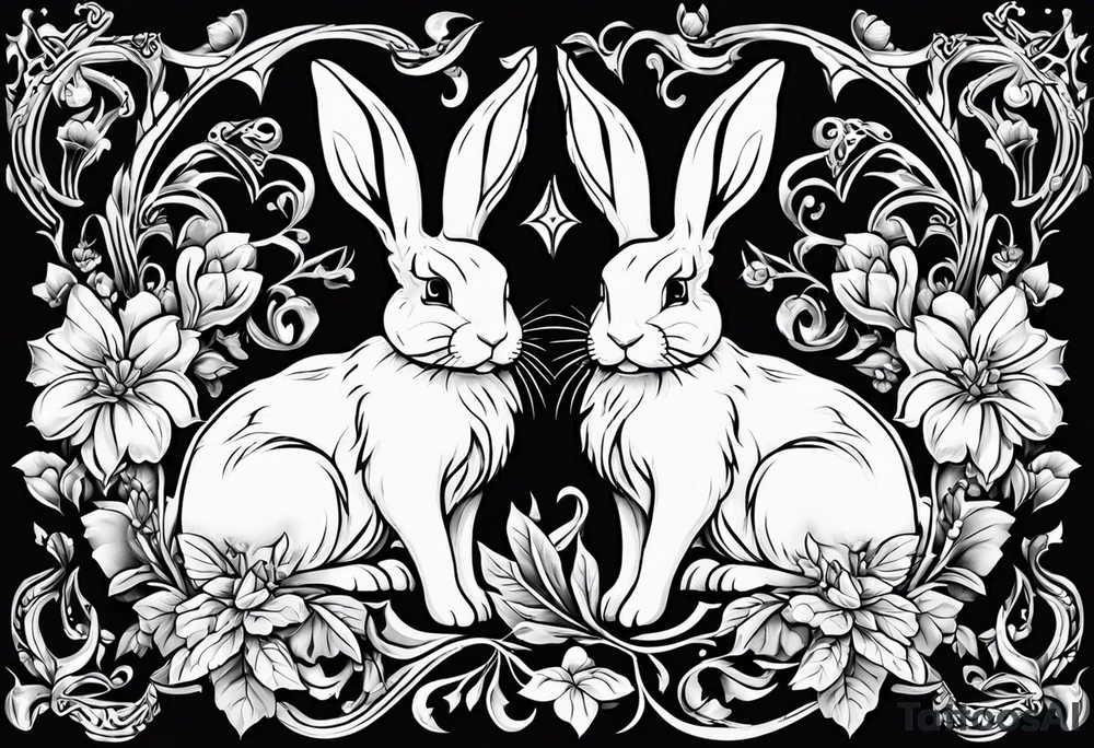 two opposite bunnies
american traditional tattoo idea two opposite bunnies
american traditional tattoo idea