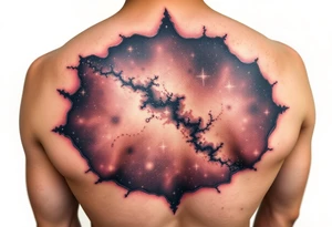 Beautiful and epic 3d milky way that appears to be coming out of the skin tattoo idea