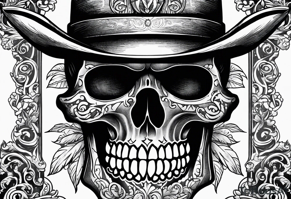 Skull dead men tell no tales text tattoo idea