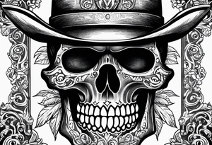 Skull dead men tell no tales text tattoo idea