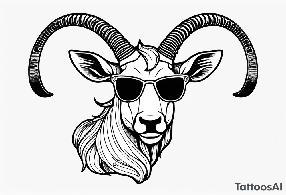 capricorn with sunglasses and a gun tattoo idea