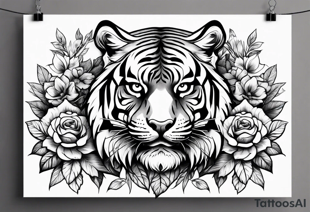 the skeleton of a tiger tattoo idea