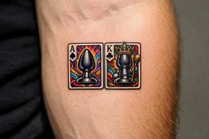 poker cards, ace king of butt plugs tattoo idea