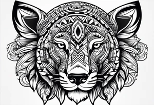Aztec animal tattoo idea