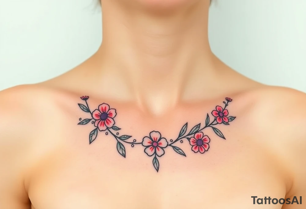Floral garland tattoo idea