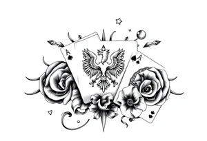 Poland symbol and poker cards Add casino money to it. tattoo idea