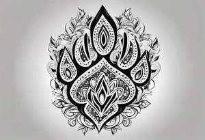 Dogs paw print with jaxy writing tattoo idea